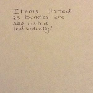 Items listed as bundles also listed individually!